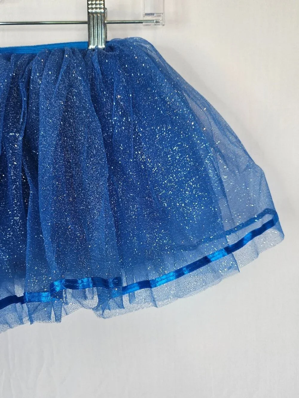 Blue Glitter Tutu Skirt | Halloween Princess Fairy Ballet | Kids Size Med/Lg